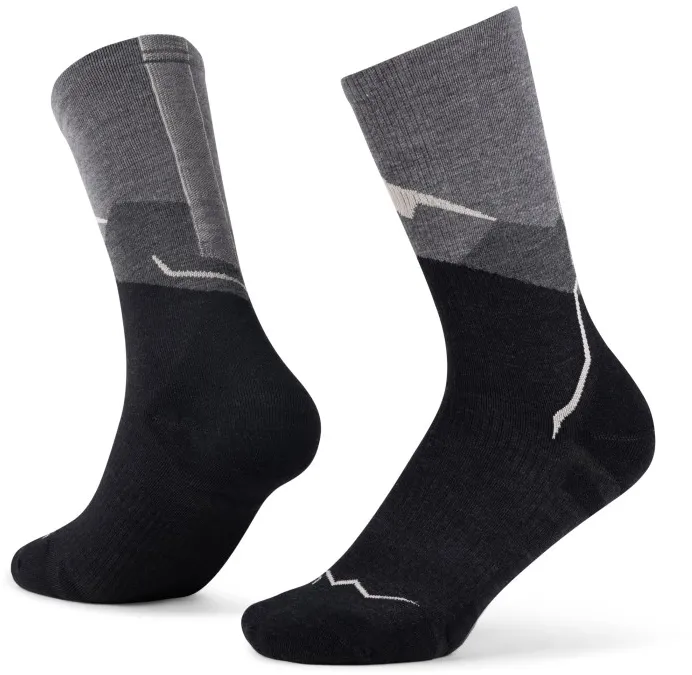 Sosete Buff Merino Lightweight Crew Sock LWC1 gri, negru marimea L (42-44)
