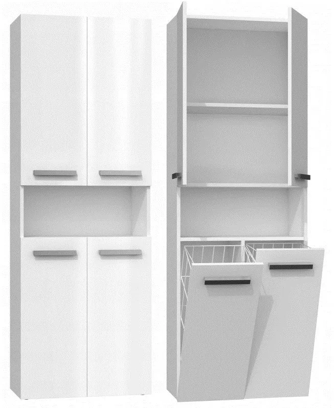 Dulap baie TOP E SHOP NEL 2K DK alb 60 x 30 x 174 cm