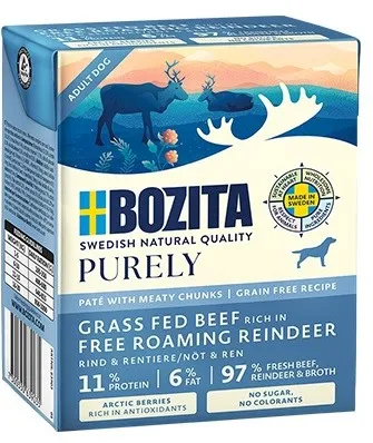 BOZITA Purely Paté Duoprotein Beef and reindeer - wet dog food - 370g