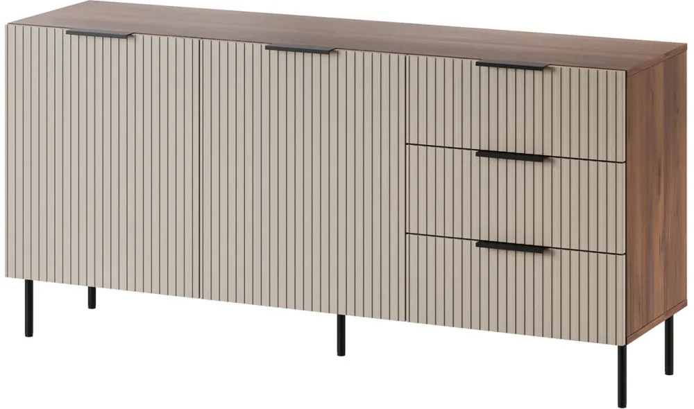 Cama Chest of drawers 1 ALMERA 156x42x75 walnut/cashmere