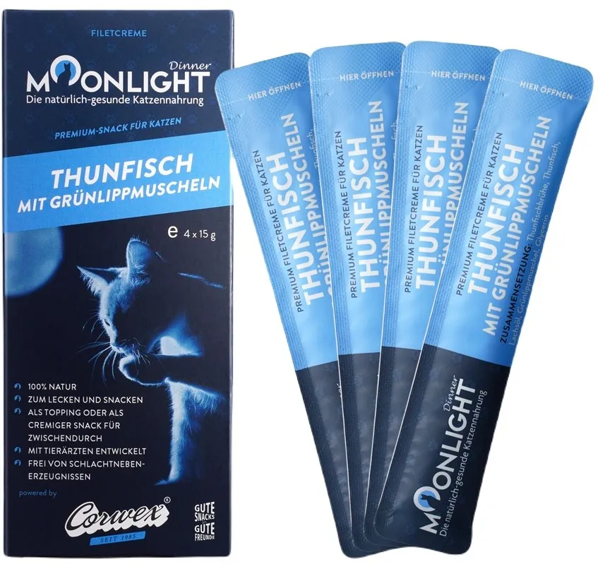 MOONLIGHT Dinner Tuna with mussel - cat treats - 4x15g