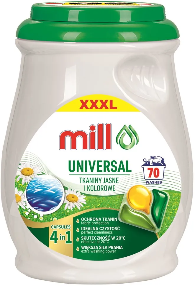 MILL PROFESSIONAL 3-chamber universal laundry capsules, 70 pcs.