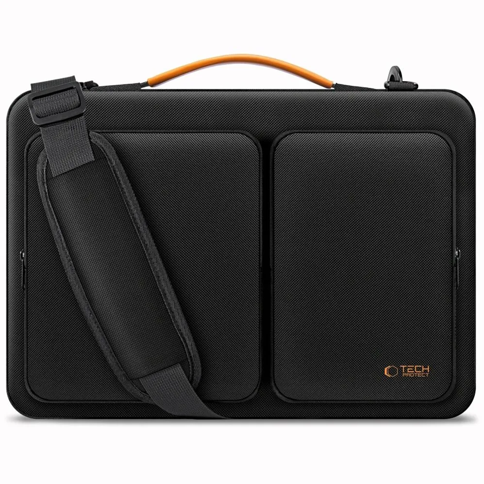 Geanta laptop Tech-Protect Defender 13-14 inch negru/portocaliu