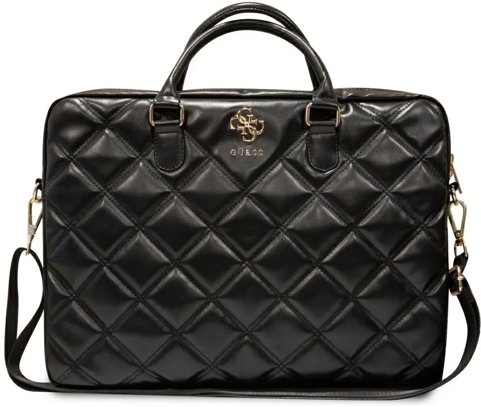 Geanta laptop Guess 4G Quilted negru 16 inch
