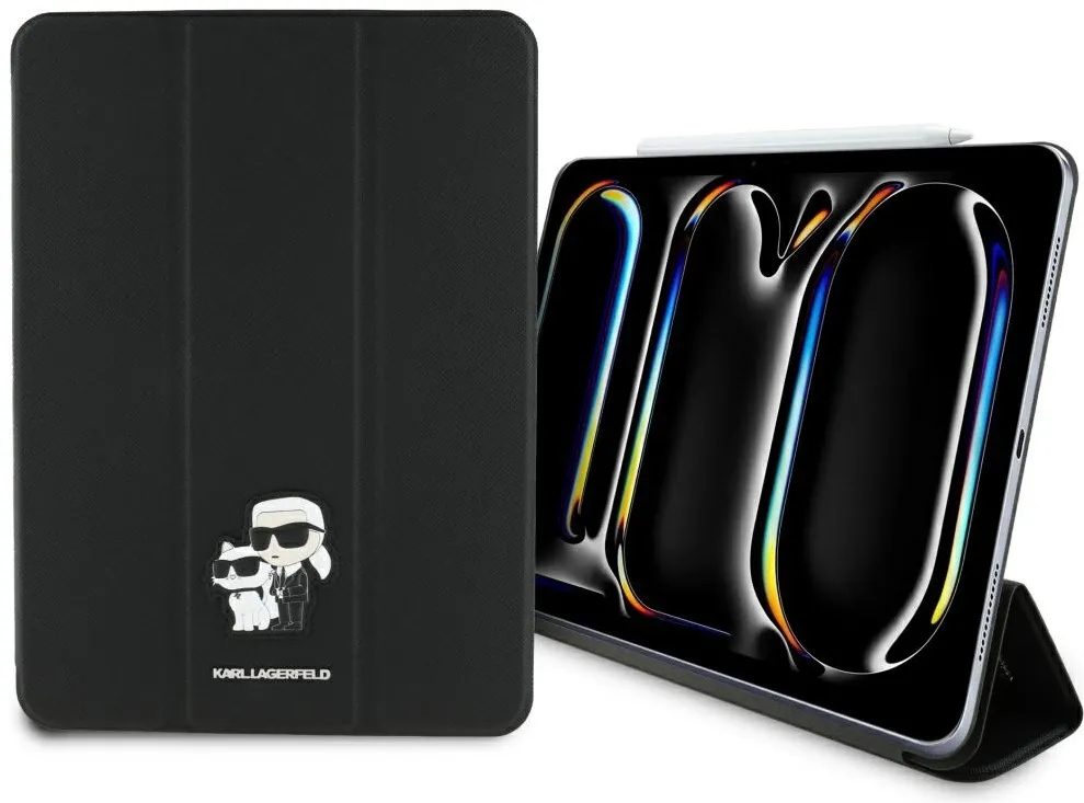 Husa tableta tip carte Karl Lagerfeld Saffiano Magnetic Karl & Choupette iPad Pro 11" 2024 negru