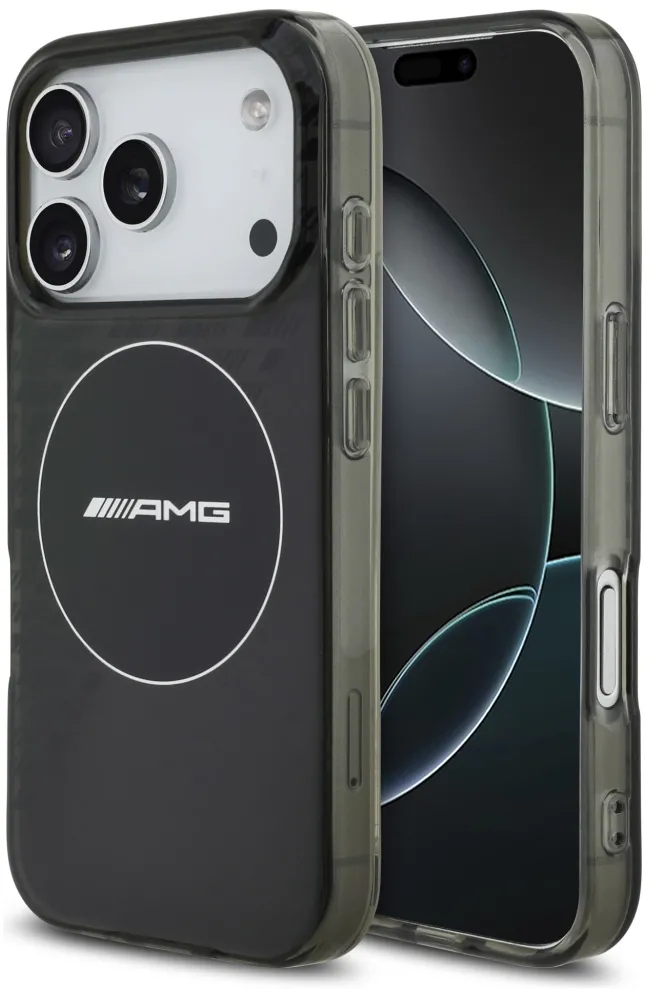 Husa AMG Double Layer Transparent Smocked MagSafe iPhone 17 Pro negru