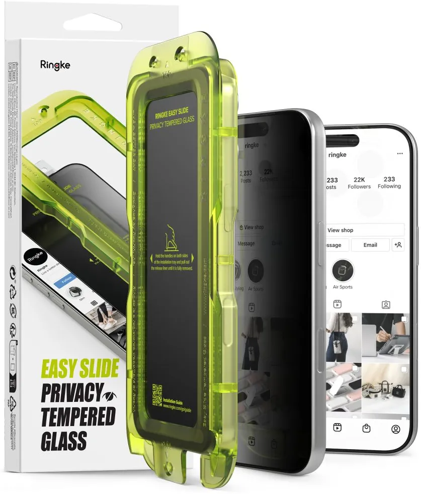 Ringke Easy Slide Privacy 2-Pack Tempered Glass for iPhone 18 Pro Max