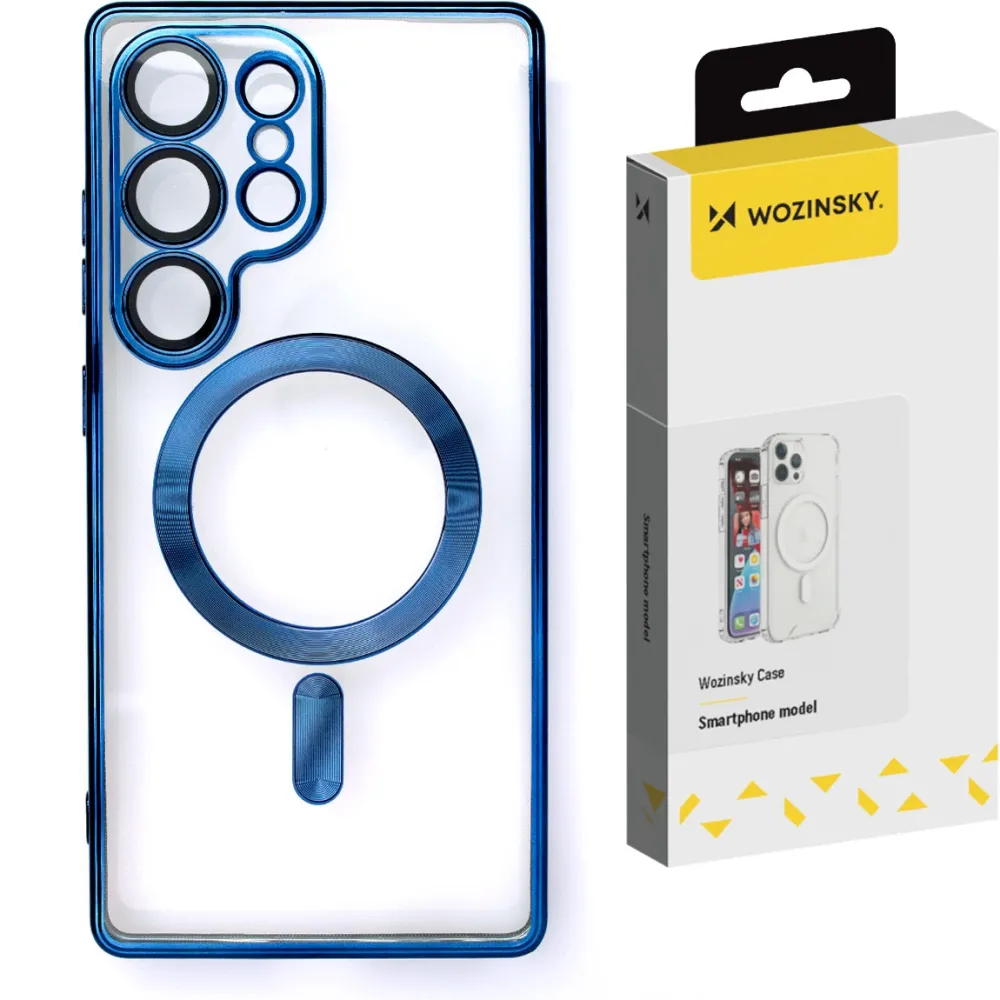 Husa protectie Wozinsky Electroplated Samsung Galaxy S25+ albastru compatibila MagSafe