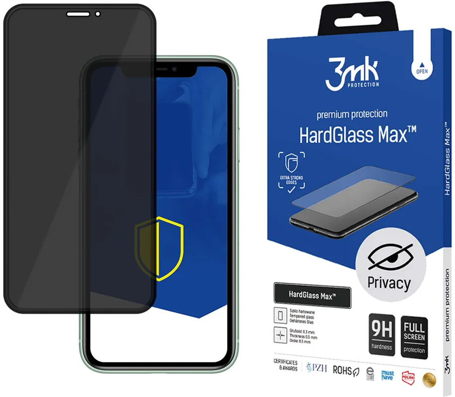 9H 3mk HardGlass Max Privacy™ privacy glass for iPhone XS Max / 11 Pro Max