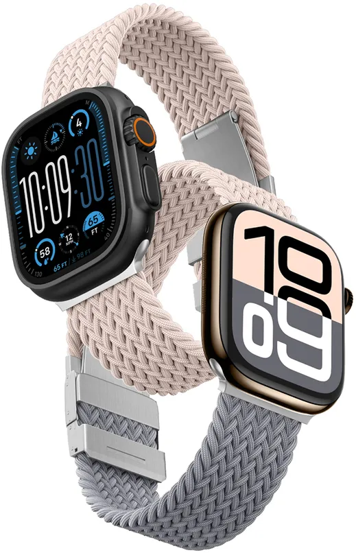 Set 2 curele AmazingThing Blend Band Apple Watch 45/46/49 mm roz-gri / roz