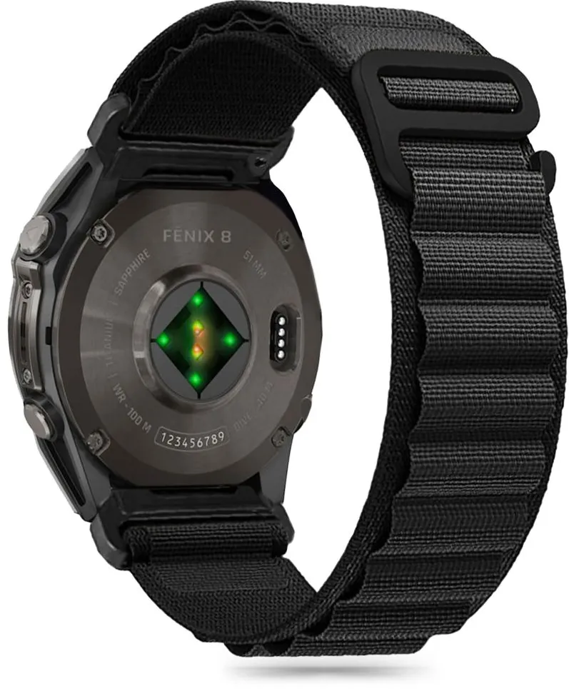 Tech-Protect Nylon Pro Strap Garmin Fenix 5 / 6 / 6 Pro / 7 / 8 (47MM) - Black