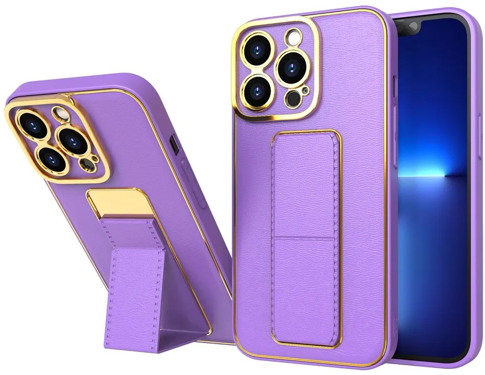 Husa silicon cu suport New Kickstand Case iPhone 13 Pro violet