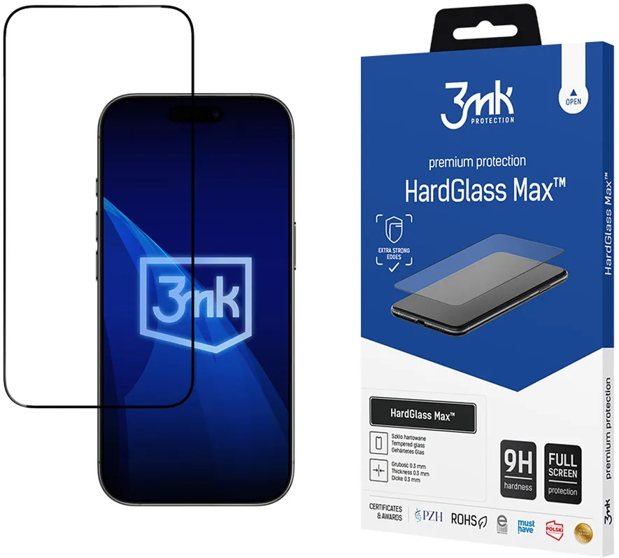 Folie sticla securizata 3MK HardGlass Max iPhone 17 Air negru