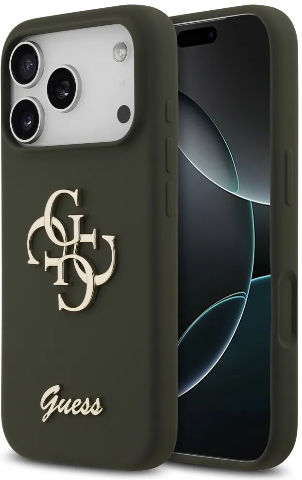 Husa Guess Silicone Big 4G Script pentru iPhone 17 Pro verde