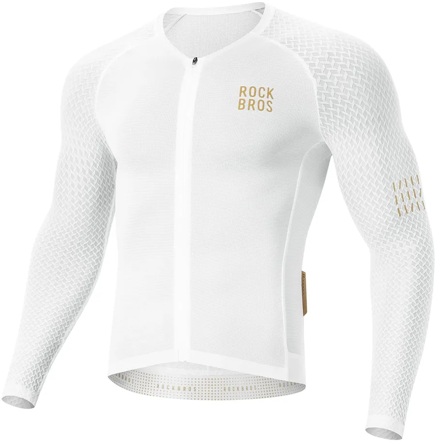 Tricou ciclism cu maneca lunga RockBros YDCX008 Diamond marime L alb