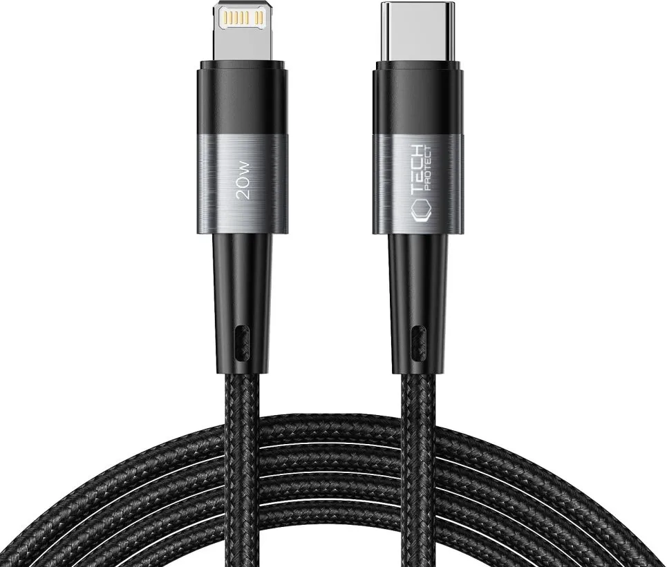 Tech-Protect UltraBoost Lightning / USB-C PD 20W 3A 2m cable - gray
