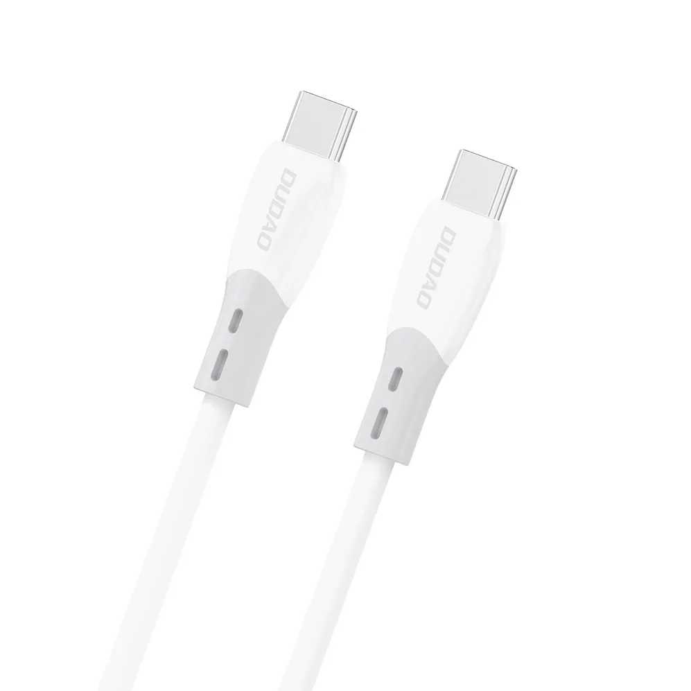 Dudao L25SC 60W USB-C - USB-C Cable with Soft Silicone Braid 1m - White