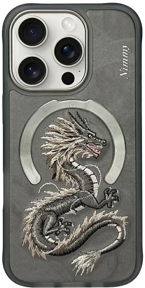 Nimmy Dragon MagSafe Case for iPhone 16 Pro Max - Gray