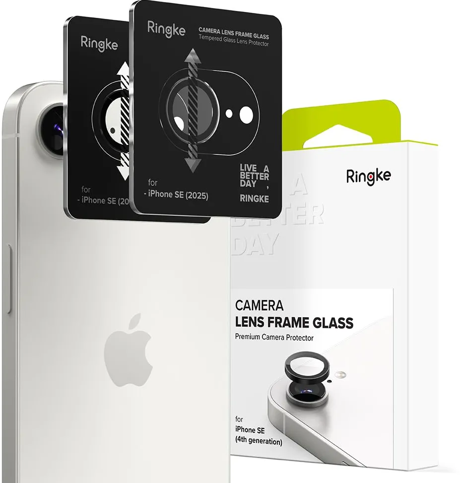Ringke Camera Frame Protector 2-pack for iPhone 16e / 17e - Black