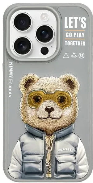 Nimmy Cool&Cute 2.0 Bear Case for iPhone 15 Pro - Gray