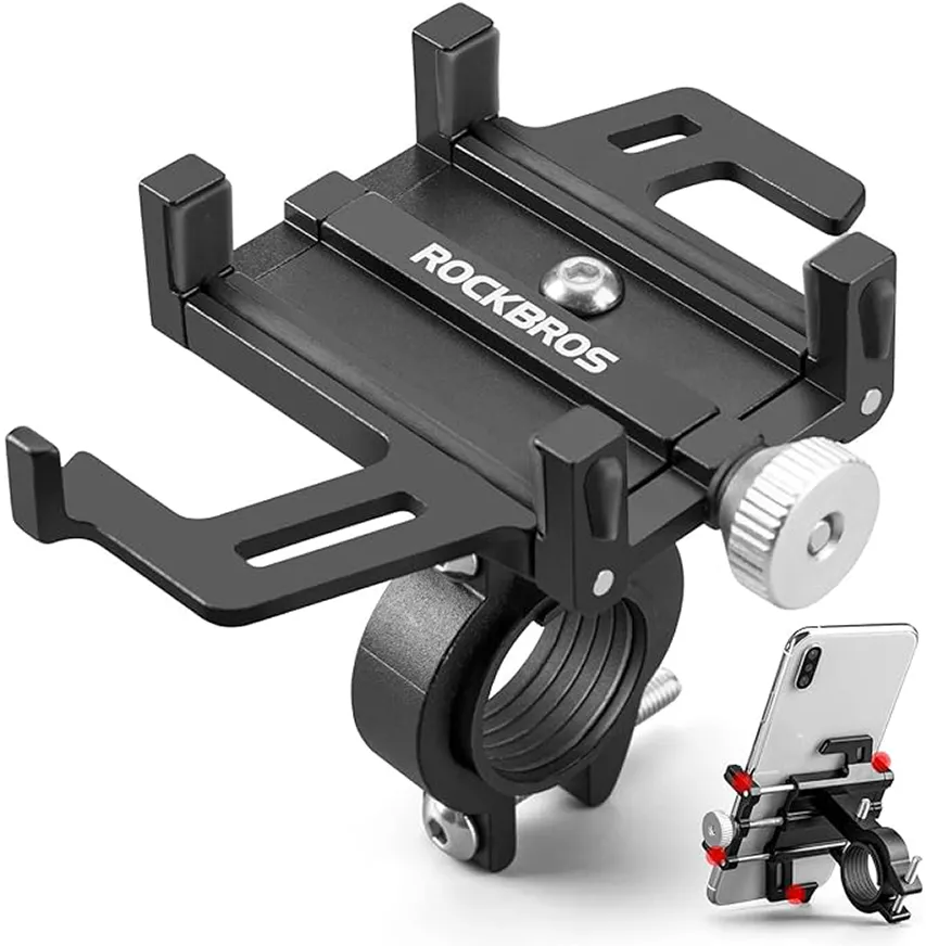 Suport telefon bicicleta RockBros 699-BK aluminiu negru