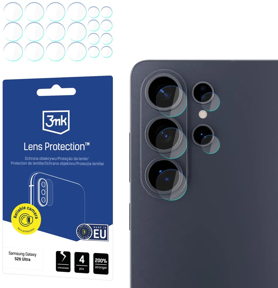 3mk Lens Protection Hybrid Glass for the Camera Lens on the Samsung Galaxy S26 Ultra