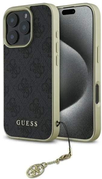 Husa protectie Guess 4G Charms Collection negru iPhone 16 Pro