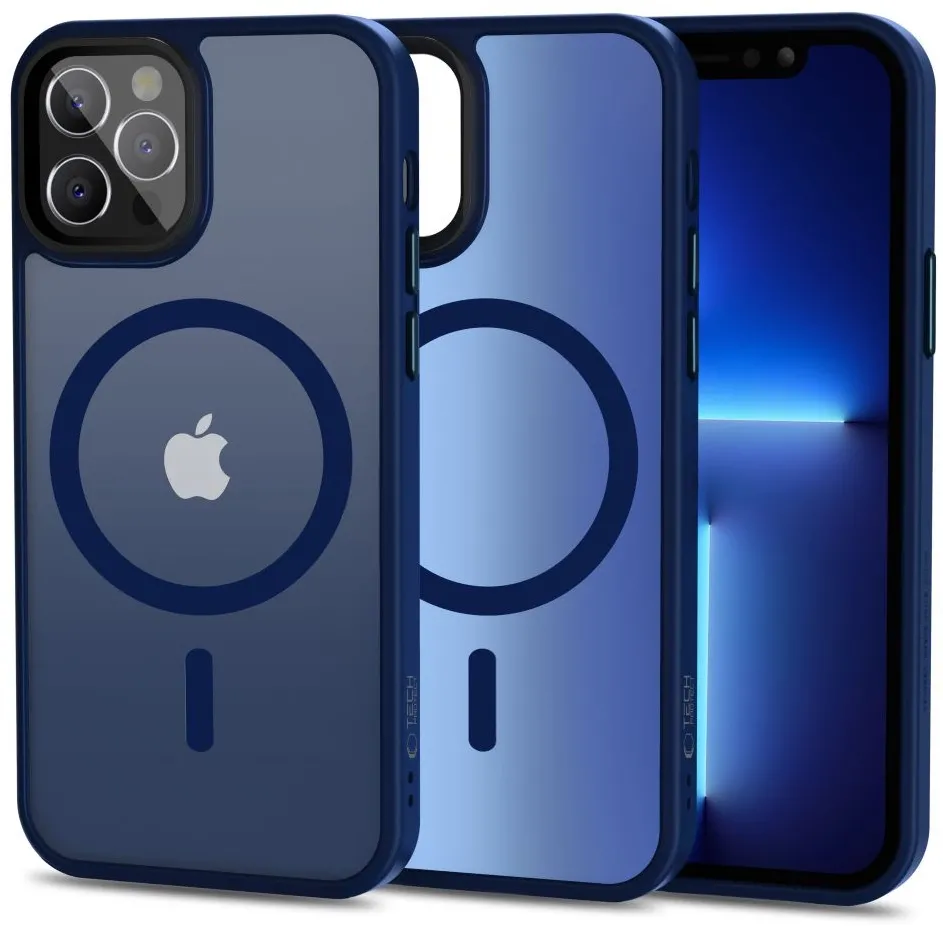Husa protectie Tech-Protect MagMat MagSafe iPhone 12 / 12 Pro bleumarin mat