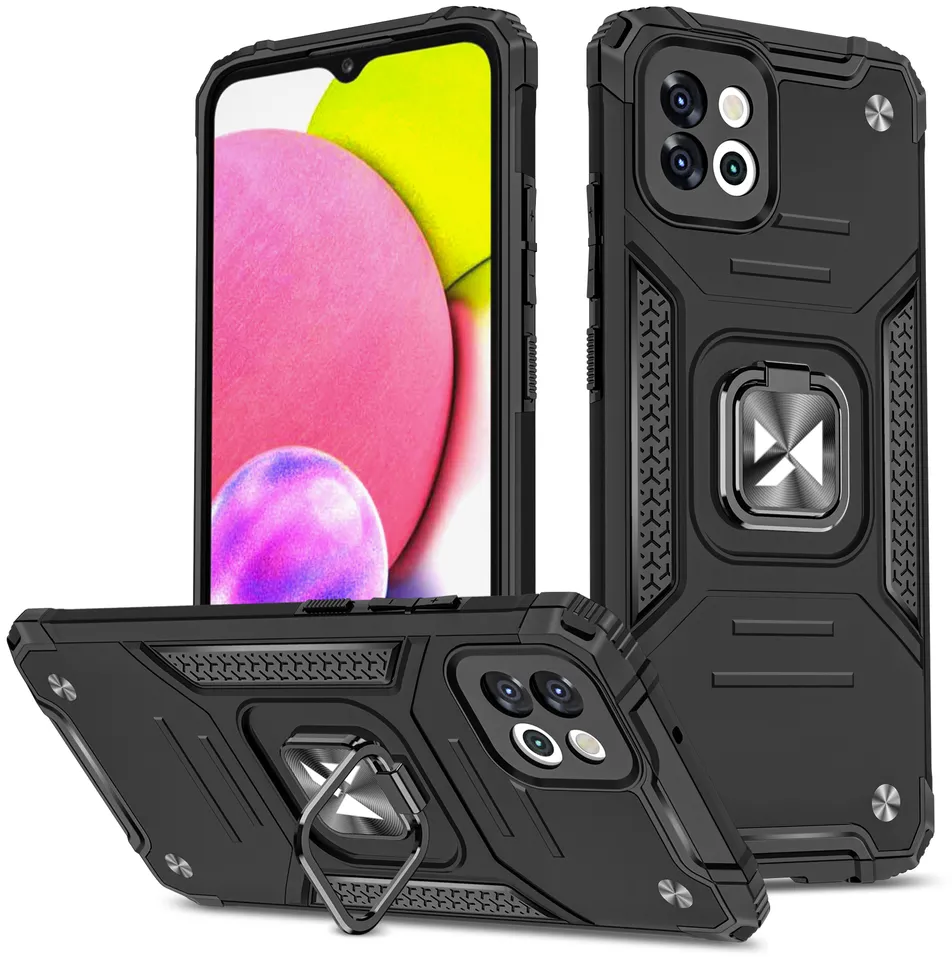 Husa protectie Wozinsky Ring Armor Samsung Galaxy A03 negru cu suport si inel