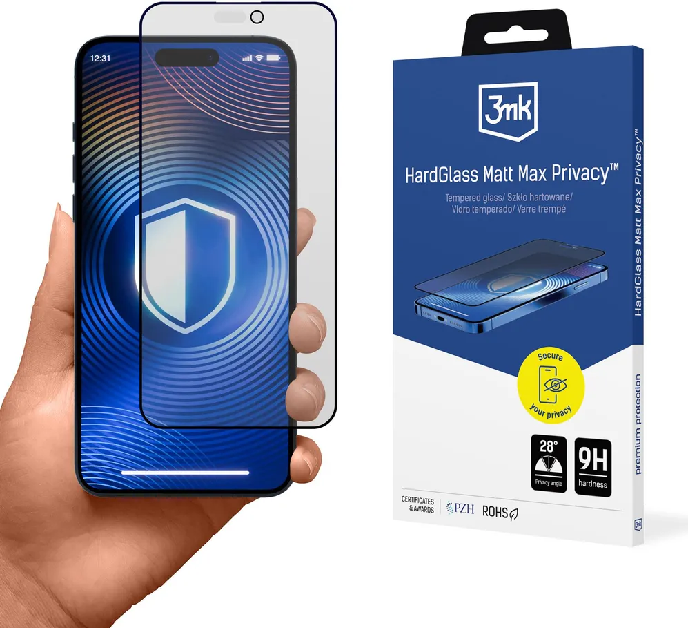 3mk Hardglass Matt Max Privacy Tempered Glass for Apple iPhone 15/16