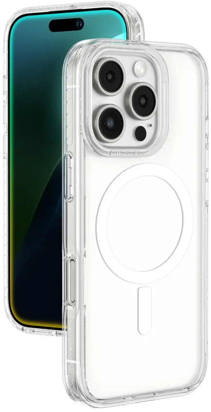 Husa protectie AmazingThing Titan Pro Mag cu inel magnetic iPhone 16 Pro transparenta