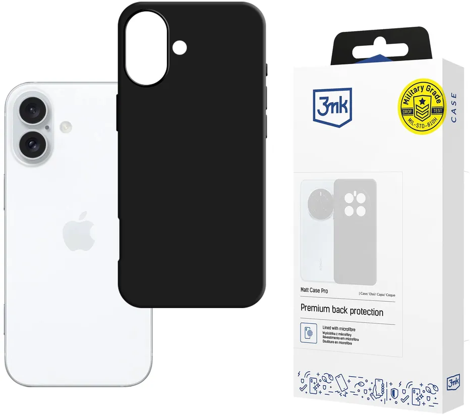 Husa protectie 3mk Matt Case Pro iPhone 16 Plus negru