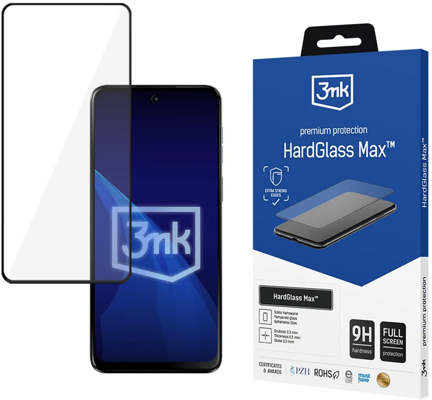 Folie sticla securizata 3mk HardGlass Max Motorola Moto G55 5G rama neagra