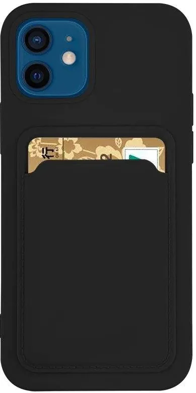 Husa silicon Card Case cu buzunar pentru card Samsung Galaxy A72 4G negru