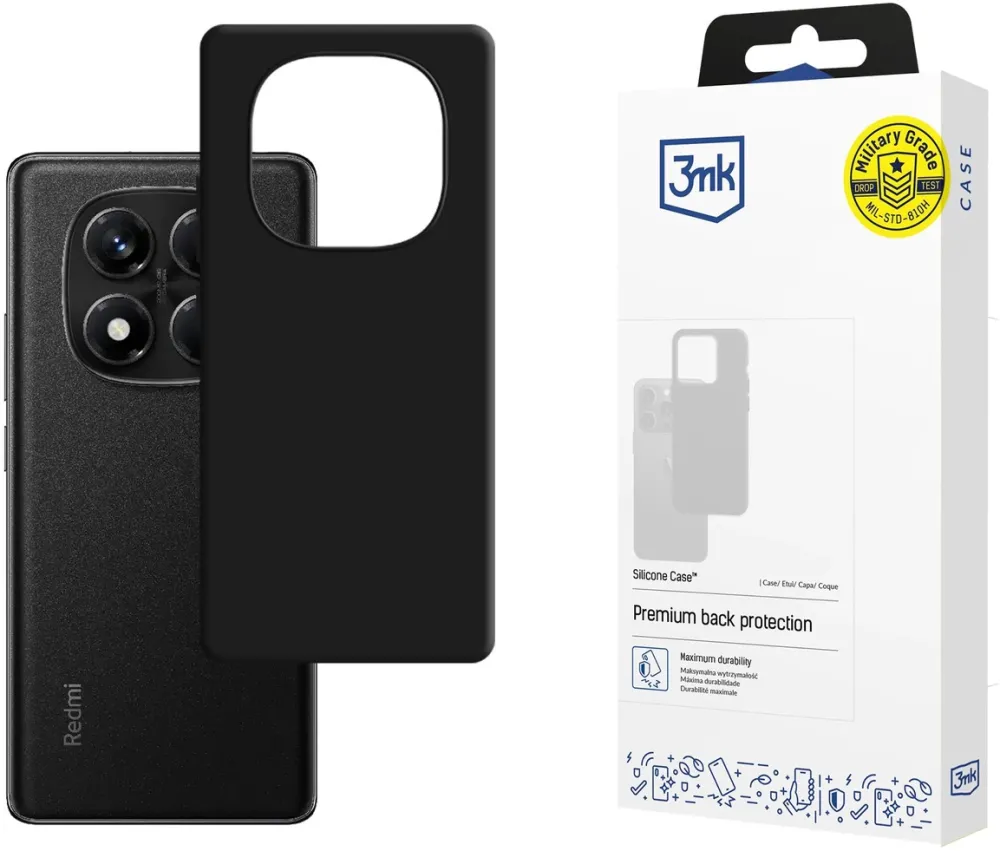 Husa silicon 3mk Silicone Case Xiaomi Redmi Note 14 Pro 5G negru