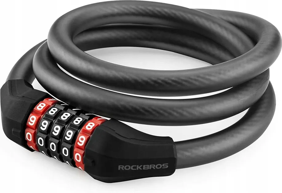 Rockbros RKS507-1BK bicycle lock with combination 1.8 m - black