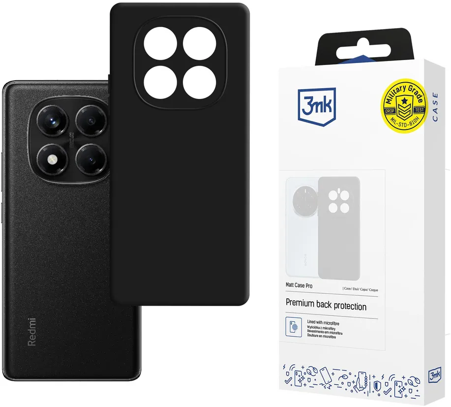 Husa protectie 3mk Matt Case Pro Xiaomi Redmi Note 14 Pro 4G negru mat