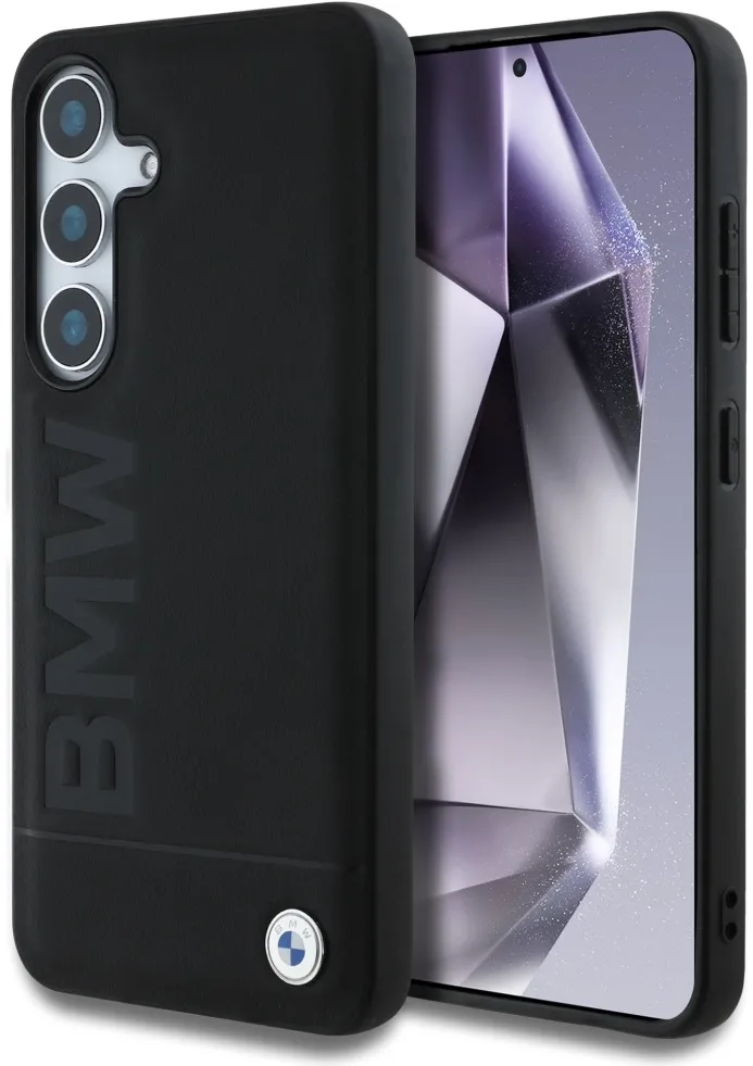 Husa protectie BMW Leather Big Wordmark Samsung Galaxy S25+ negru