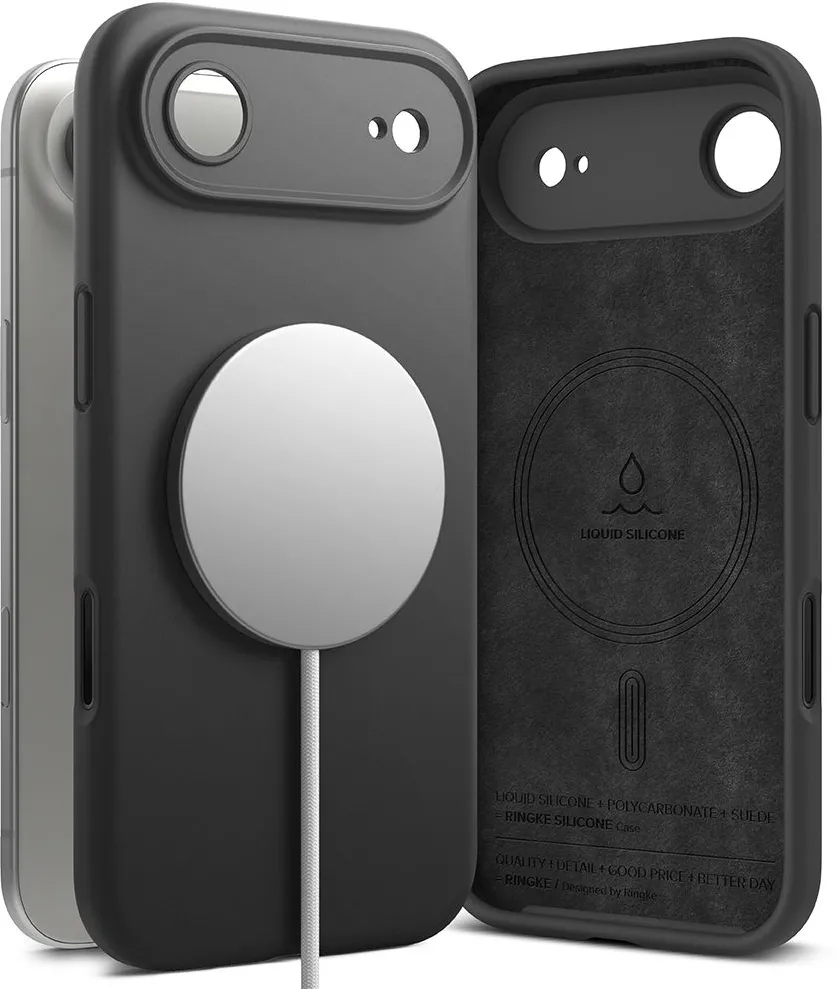 Husa silicon Ringke Magnetic MagSafe iPhone 17 Air negru