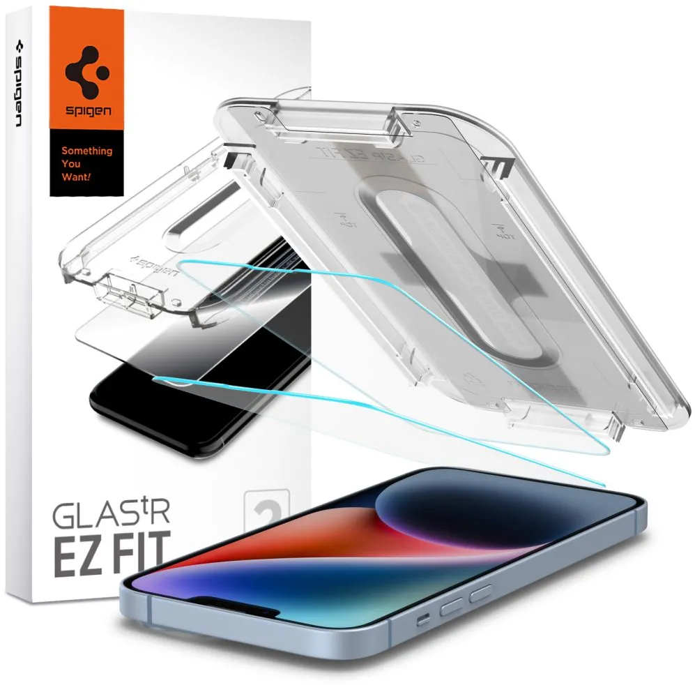 Folie pentru iPhone 13 / iPhone 13 Pro / iPhone 14 (set 2) - Spigen Glas.tR EZ FIT - Clear