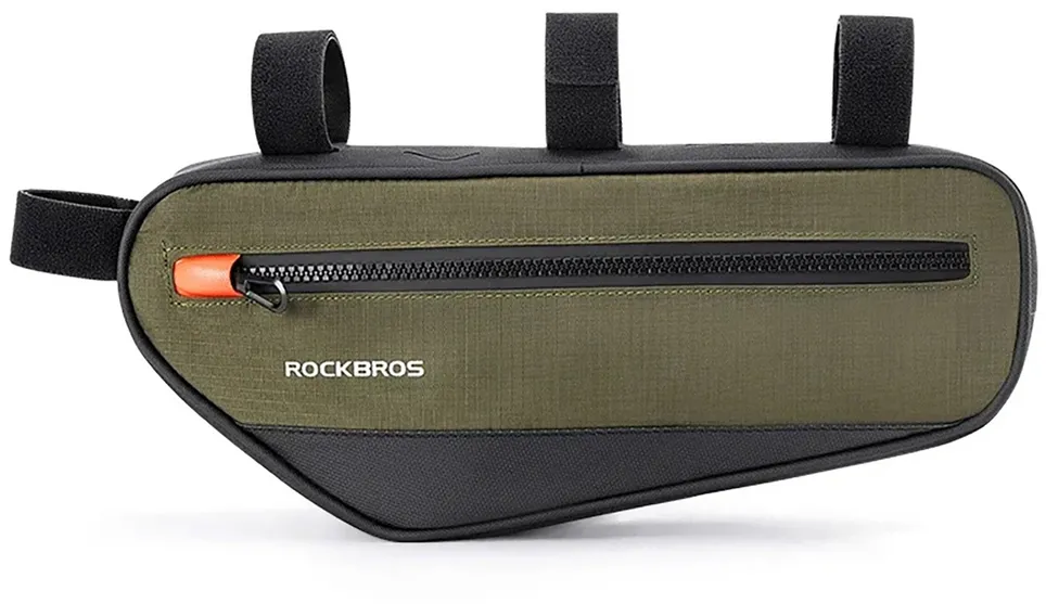 Rockbros 30120079001 bicycle bag for 1.7 l frame - green and black
