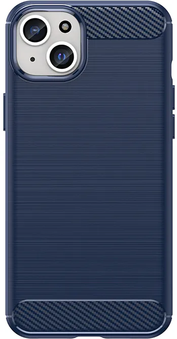 Husa Carbon Case flexibila pentru iPhone 15 Plus albastru