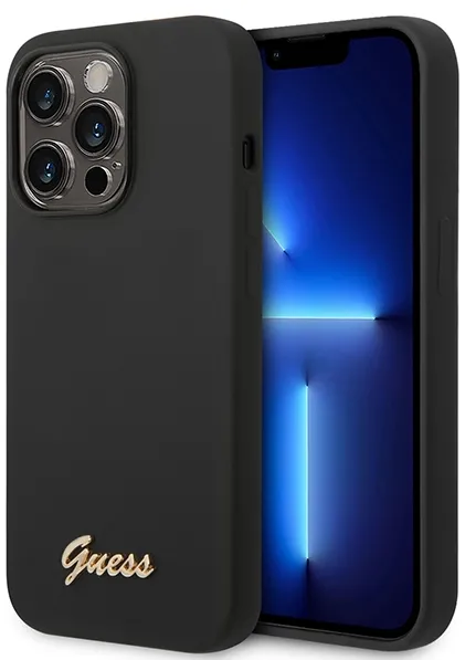Husa telefon Guess GUHCP14XSLSMK iPhone 14 Pro Max negru silicon