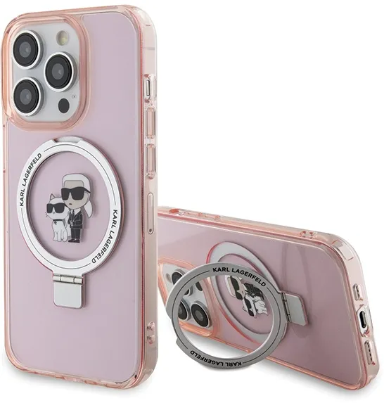 Karl Lagerfeld KLHMP15XHMRSKCP iPhone 15 Pro Max 6.7" pink/pink hardcase Ring Stand Karl&Choupette MagSafe