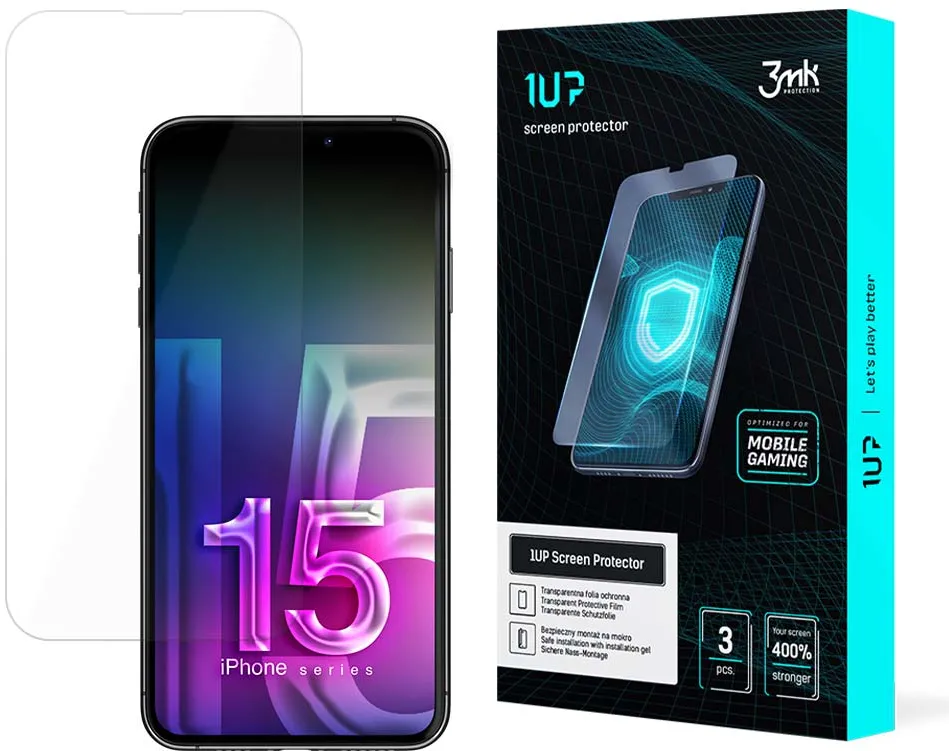 Gamer foil 3mk 1UP for iPhone 15