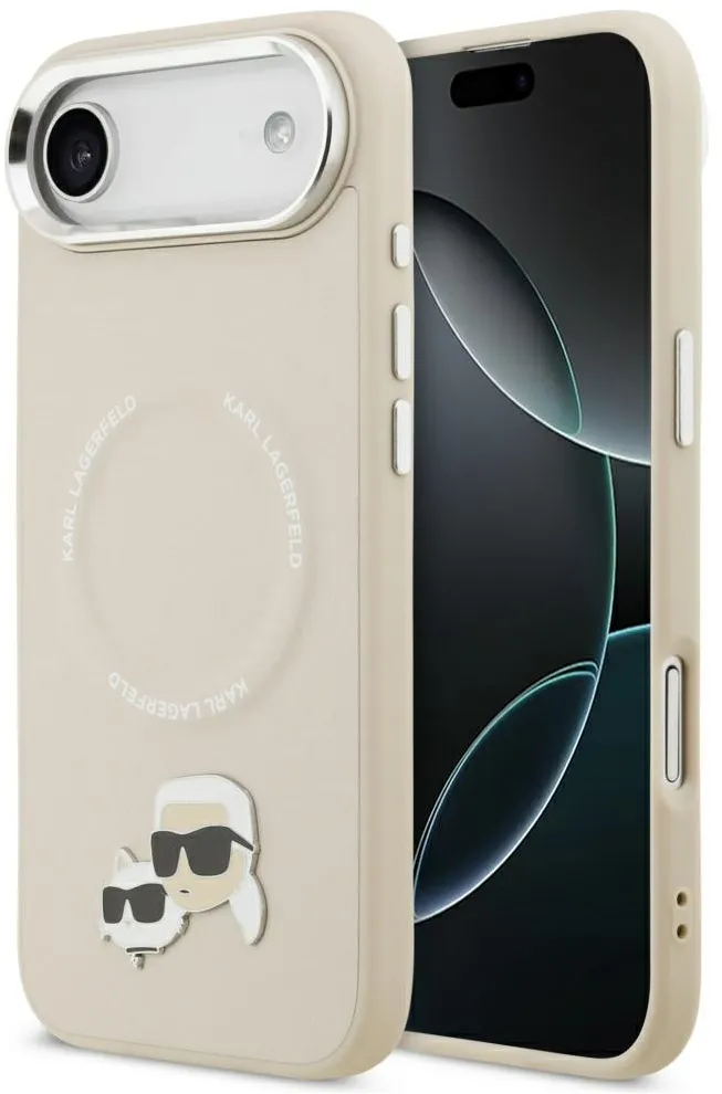 Karl Lagerfeld Karl & Choupette Pins MagSafe Case for iPhone Air - Beige
