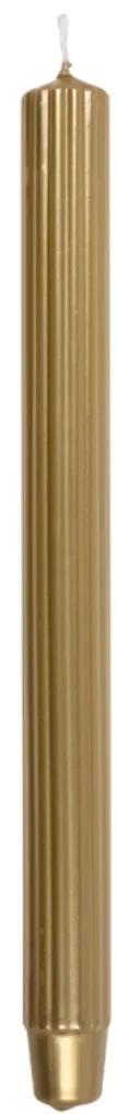 Lumanari cu dungi, pentru cina, lacuite, 25 x 300mm, 4 buc/set, DONAU Home - aurii