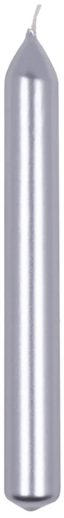 Lumanari pentru cina, lacuite, 20 x 170mm, 10 buc/set, DONAU Home - argintii