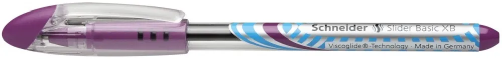 Pix SCHNEIDER Slider Basic XB, rubber grip, varf 1.4mm - scriere violet