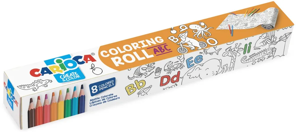 CARIOCA Coloring Roll, 30 x 198 cm/rola, hartie autoadeziva - ABC